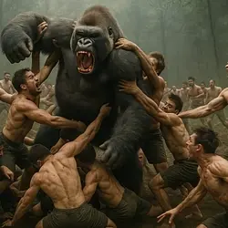 100 Men vs 1 Gorilla